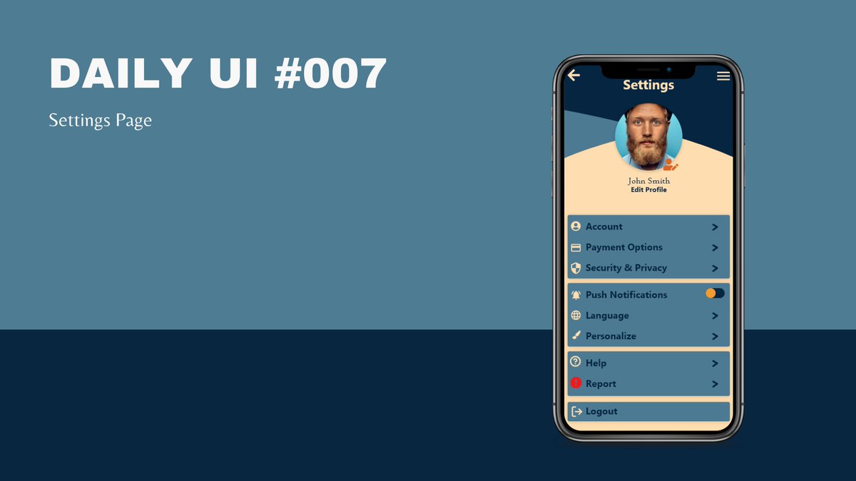 Jen4468's tweet image. #DailyUI #007 Settings Page