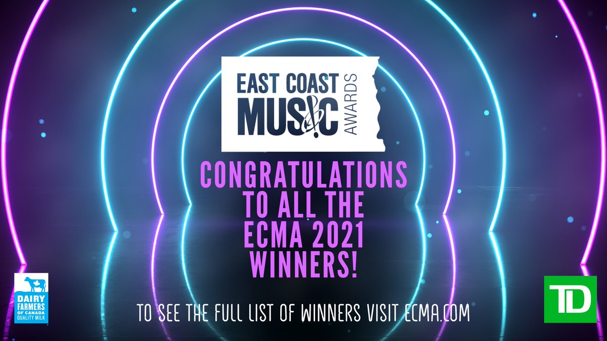 WOW! What a wonderful way to end the week! 🌟🌟🌟 Thank you so much for joining us for the 2021 East Coast Music Awards Part ll: Industry and Conference presented by @TD_canada! For a full listing of tonight’s winners head to: ecma.com/news/announcin…