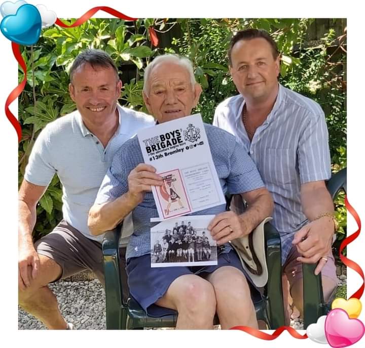 Wishing our oldest alumni member a very happy 90th Birthday today. He joined the 13th Bromley in November 1947. Pictured with family members who are also 13th Bromley Alumni.