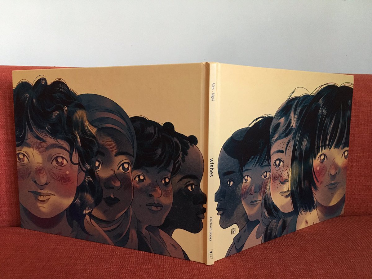 imyrneighborbks's tweet photo. While the #picturebook WISHES captures @muonthivan’s #Vietnamese #refugee story, illustrator @victongai makes the story universal with this stunning image under the jacket. #RefugeesWelcome #WelcomingLibrary https://t.co/mnc8za9QYk