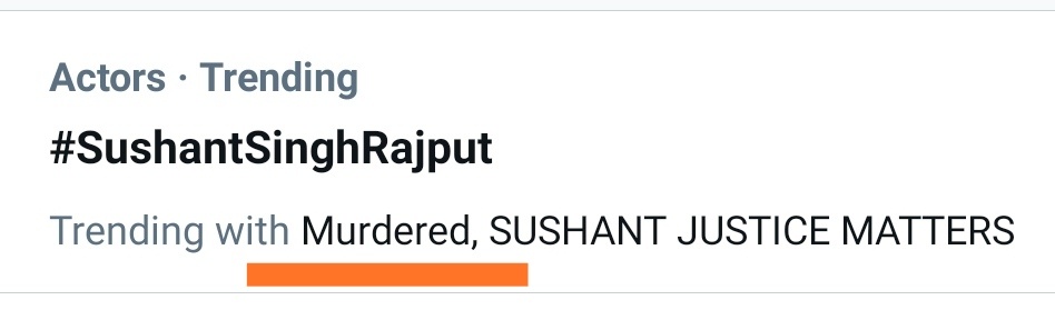 rebel4SSR's tweet photo. Murdered 

The truth is trending. 

SUSHANT JUSTICE MATTERS https://t.co/iUgBxnBLjs