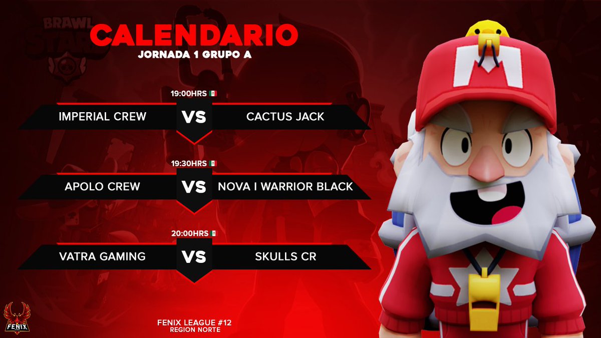 #BS | Fenix League #12 NA

Llega la primera jornada y le corresponde el día de hoy disputar la misma al grupo A a partir de las 19hrs 🇲🇽

🎙️ N/A
