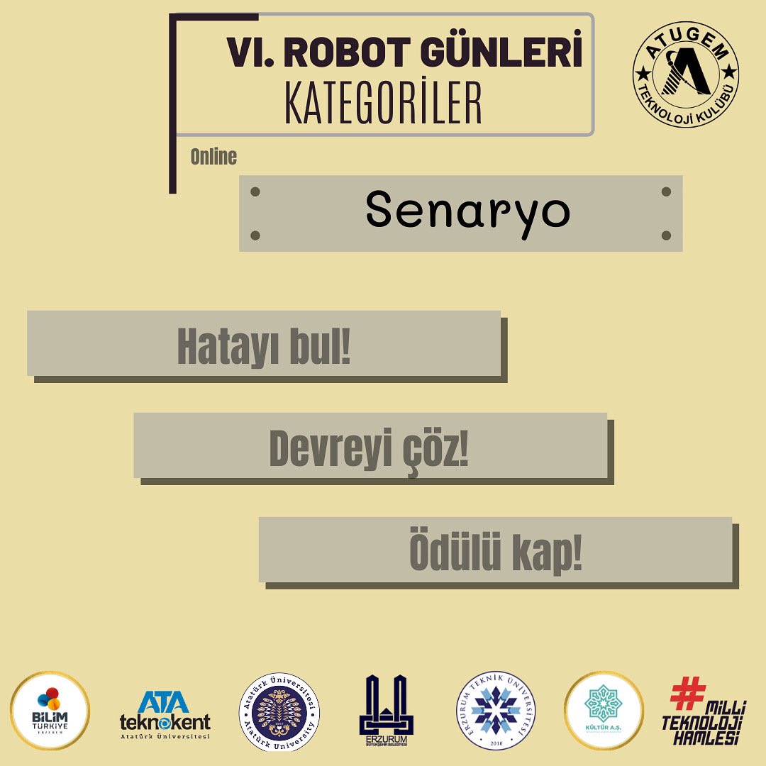 Senaryo Online:
Sizlere verilecek kodda bulunan hatayı tespit edip, devreyi tamamlamanız gerekmektedir.
Detaylı bilgiler web sitemizde 👉
atugem.com

#erzurum #atauni #kodlama #programming

<a href="/atauni1957/">Atatürk Üniversitesi</a> <a href="/rektorcomakli/">Ömer Çomaklı</a>