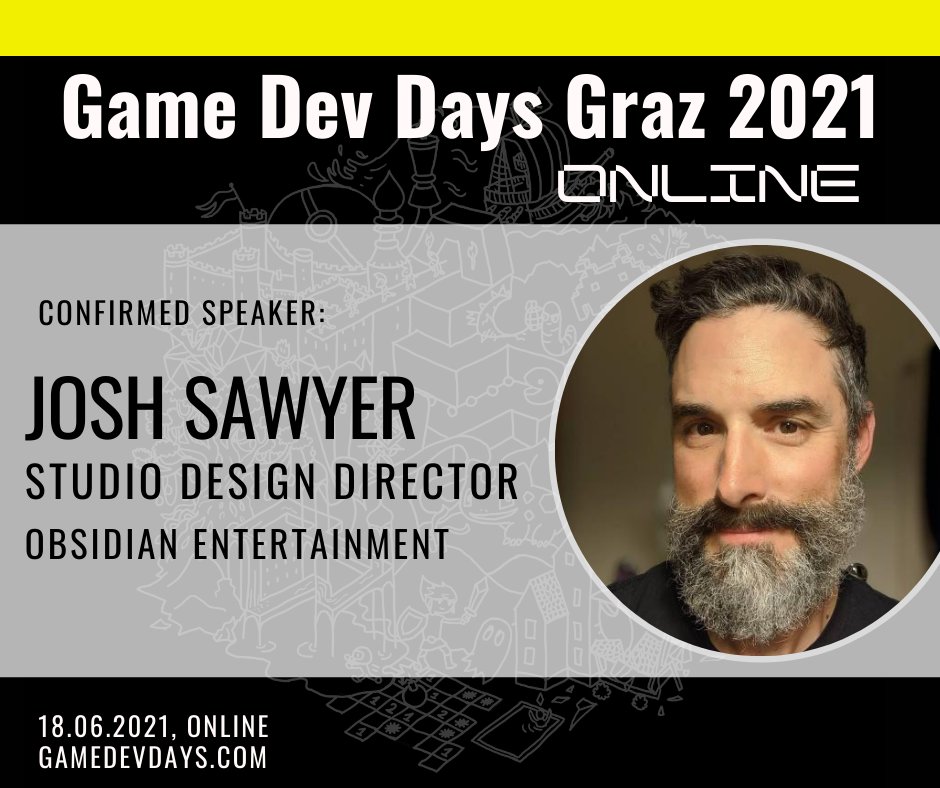JoeyPrink's tweet image. SOOOOOOO GOOD NEWS EVERYONE!!!
@jesawyer (@Obsidian) will be part of our @gamedevdays
#gamedev #gddg21 #gamedevdays