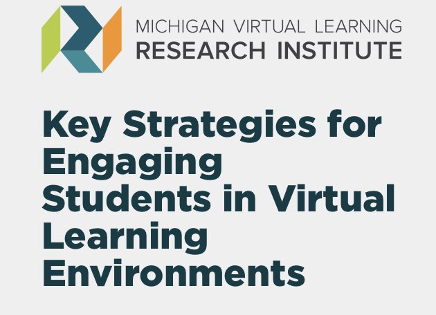 Anyone struggling with engaging students in the virtual environment?! <a href="/MichiganVirtual/">Michigan Virtual</a> and <a href="/MVLRInstitute/">MVLRI</a> reveal their findings. Join <a href="/CHarringtonEdD/">Chris Harrington</a> on how to apply their #edresearch to your own school/practice! 

Monday, June 14th 8:30-11:30 CT <a href="/theDLAC/">DLAC</a> 
bit.ly/tlrc_dlac2021