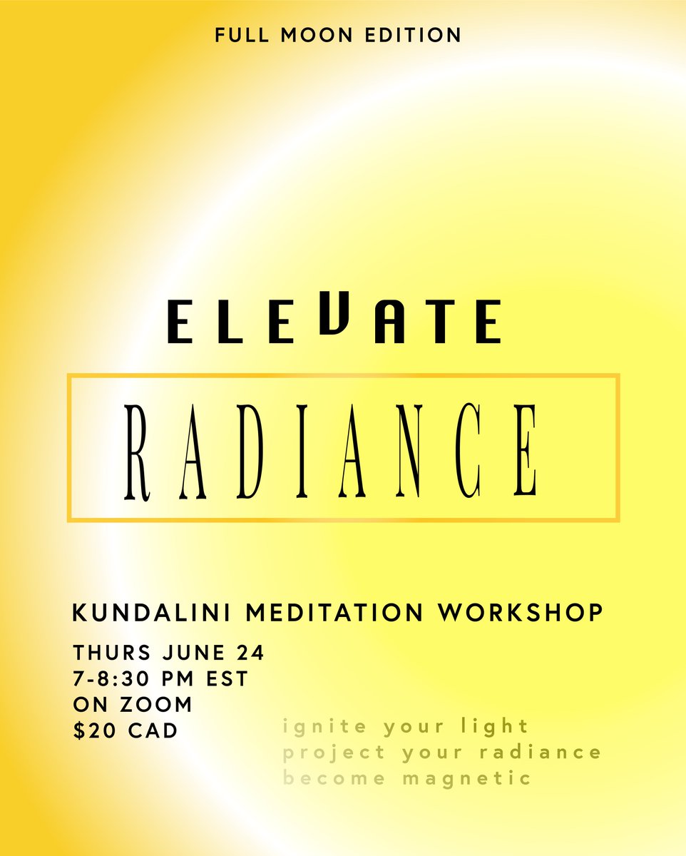 LauraRod1973's tweet image. The sun is OUT and it's time to shine YOUR light! 🌞

Join me for a #Meditation Workshop on strengthening your radiance ✨ 

June 24 on Zoom from 7-8:30 pm EST: laurakidd.ca/workshops/p/el… #onlinemeditation #kundaliniyoga