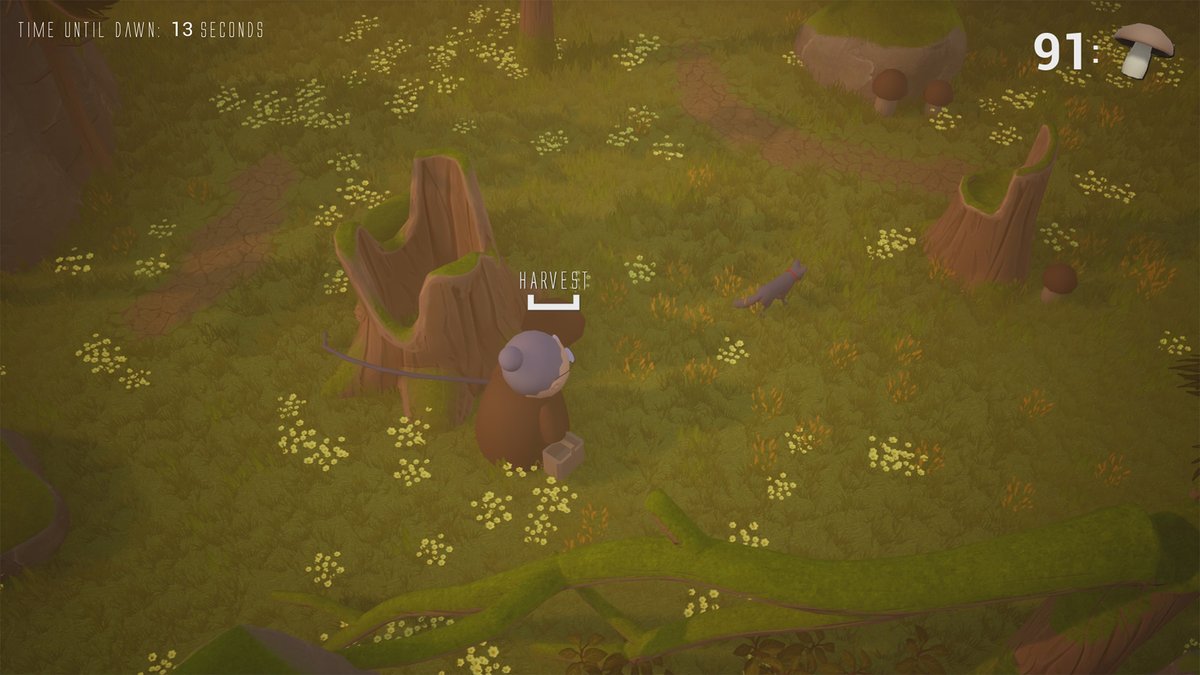 flaykesLD's tweet photo. Created this relaxing little game for the 2021 #GMTKjam in which you play a grandma and her dog on a quest to harvest all the mushrooms before the sun sets! Play it alone or with a friend!👵🍄🐶 https://t.co/682dQDryTB #gamedev https://t.co/dNUcGw2Kb0
