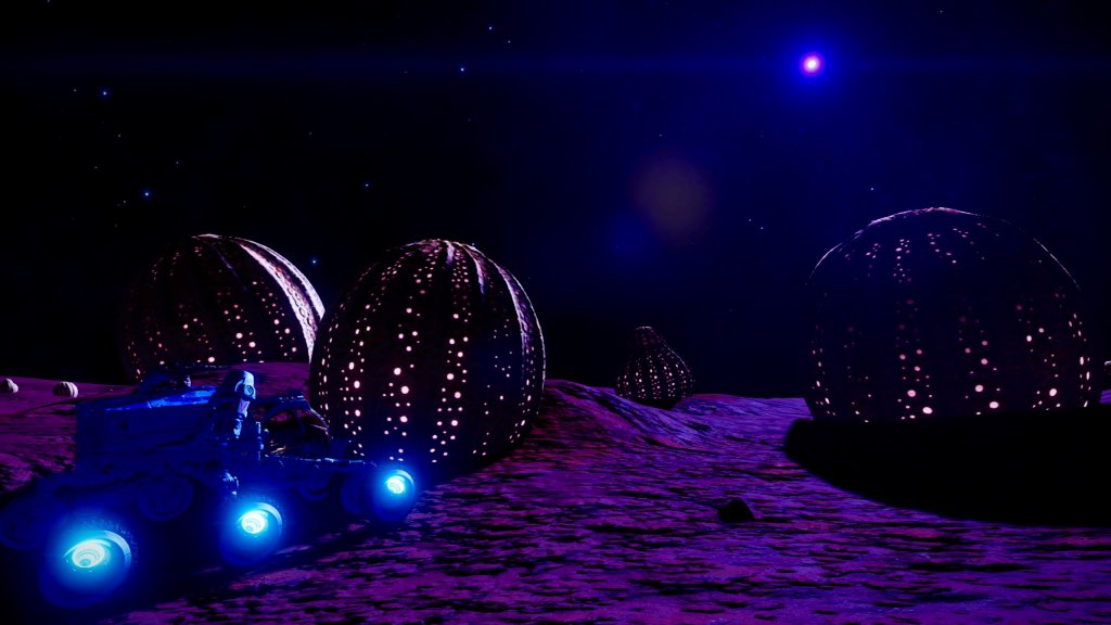 Niibl's tweet photo. Day 1097 - Expedition Aqua
Me alone in the Black
Life thriving on the surface of a metal rich moon orbiting a class V gas giant, whilst under the lethal purple glare of a class O sun.
Prasinum Bioluminescent Anemones...
@EliteDangerous
@MissionFarsight
#StellarScreenshots https://t.co/L9UgEQVWhD