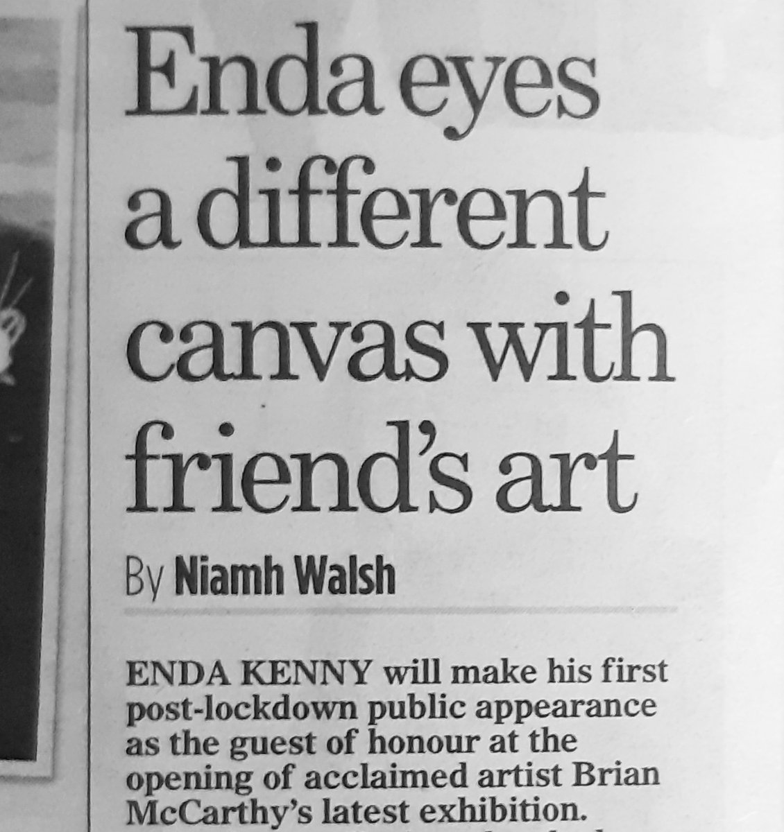 Smartymccarthy's tweet image. Big thanks to Niamh Walsh for this piece in today&apos;s @IrishMailSunday #irishartexhition #endakenny