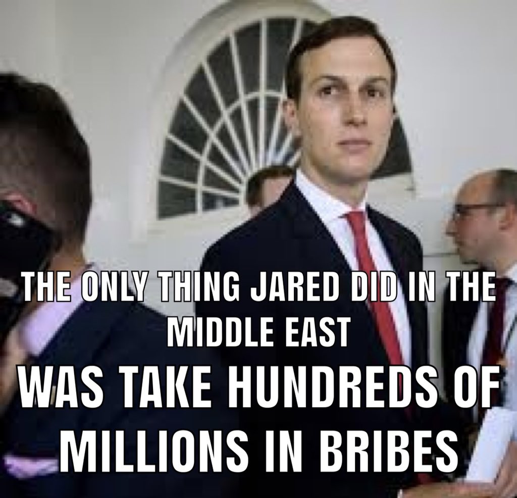 judgeyourself99's tweet photo. Jared Kushner is just like his criminal father, no wonder he fits in so well with the Trump family. https://t.co/SyYzQC6MSE