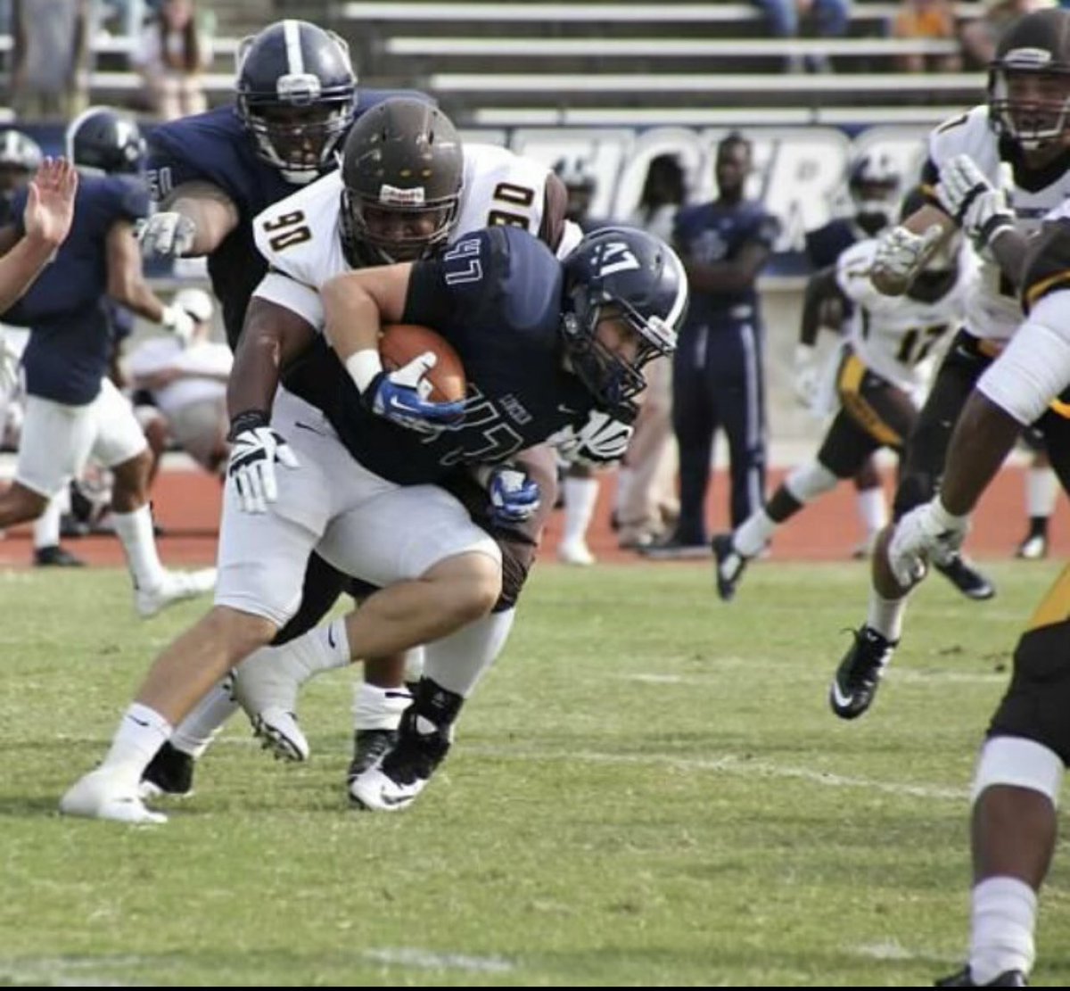 CFB247's tweet photo. Christian Jordan 
Quincy University, Defensive Tackle 2010-2015 https://t.co/JasTIQNgZr