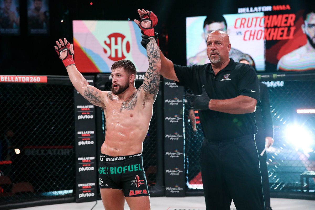 .<a href="/KyleCrutchmer/">Kyle Crutchmer</a> bounced back at #Bellator260 and earned his 7️⃣th pro win with a unanimous decision.

What's next for the two-time <a href="/NCAA/">NCAA</a> All-American from Tulsa?
#MMA