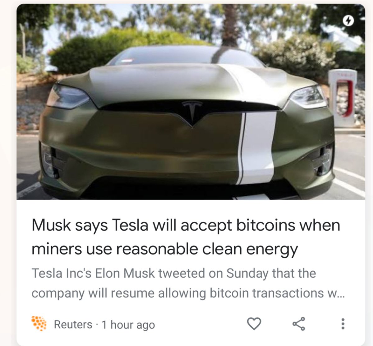 DumbCryptoStuff's tweet photo. Lmao! Ok, good, $Tesla / $BTC but not sure this doesn't contradict his logic regarding hydrogen fuel cells https://t.co/l2YvgkaOGq