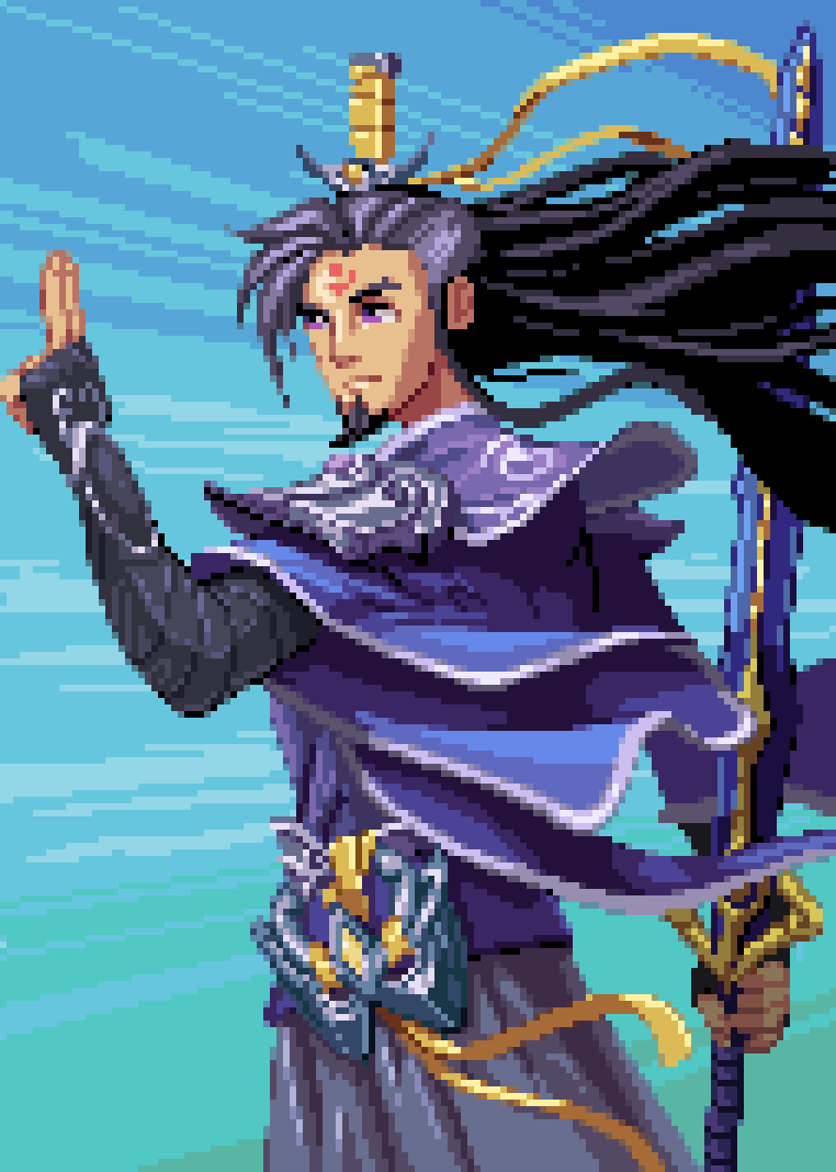 FoxxDrive's tweet photo. Eternal Sword Master Yi  comission for @me_nimsay !
#pixelart #ドット絵 #leagueoflegends #LeagueOfLegendsArt https://t.co/5DWKHtGBAF