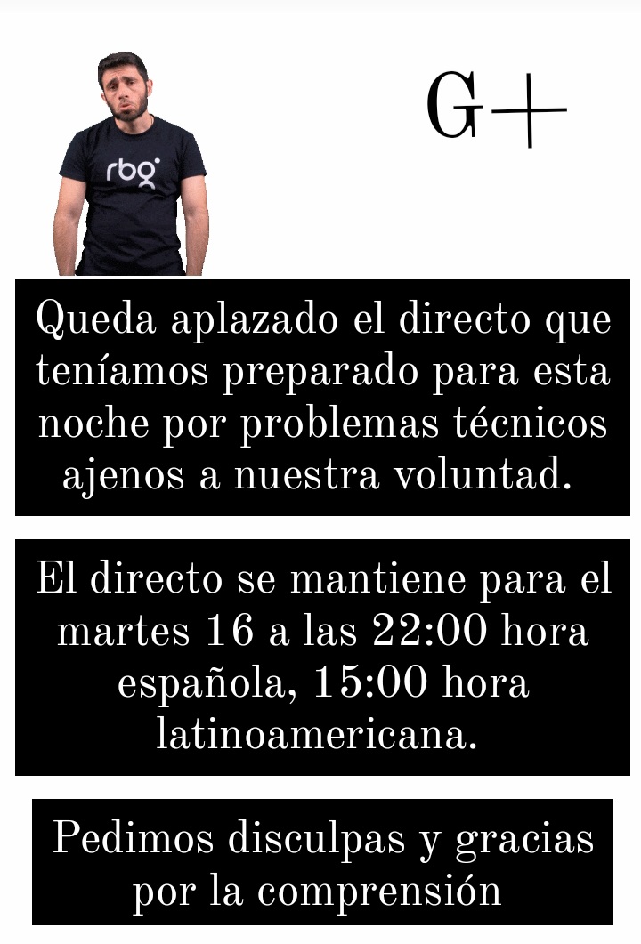 Aplazado el directo del canal <a href="/GenteSuma/">GENTE QUE SUMA</a> por problemas técnicos ajenos a nuestra voluntad, se aplaza al martes 16. Disculpas.