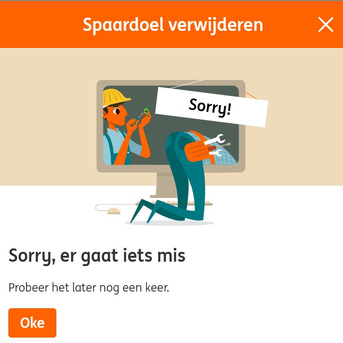 DFCNightMare's tweet photo. @ingnl Klopt het dat ik geen spaardoelen kan opheffen?
Dit duurt nu al 1 week. https://t.co/bXz9ixn9jd