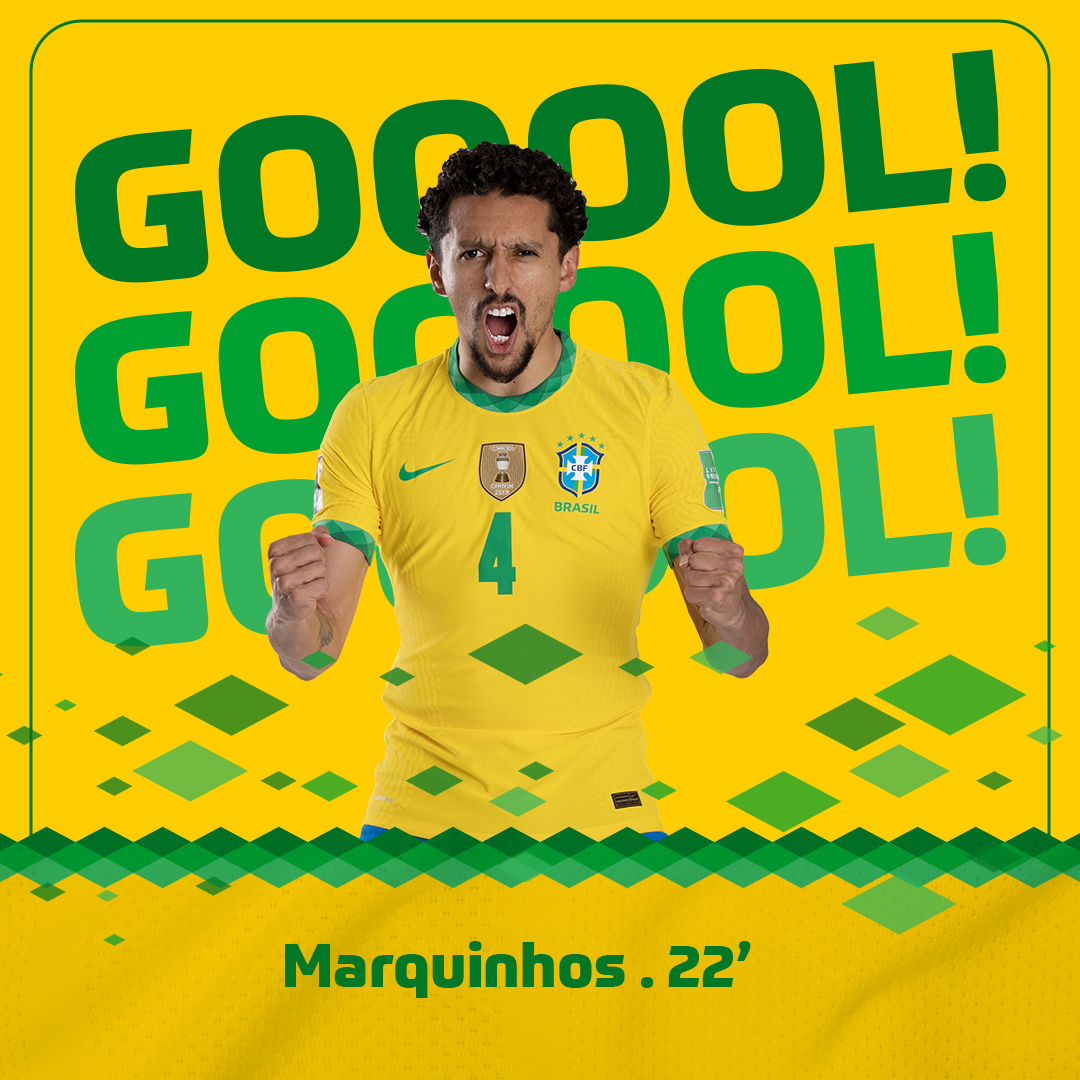 CBF_Futebol's tweet image. GOOOOOOOOOOL DO BRASIL! Marquinhos abre o placar para a #SeleçãoBrasileira!

🇧🇷 1x0 🇻🇪 | #BRAxVEN #VibraOContinente
