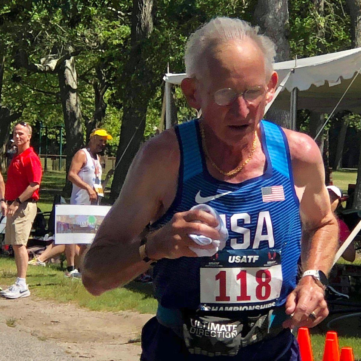 Gene Dykes set another AG WORLD record at today’s 50k National Championship. Dykes ran 3:56:43, breaking the previous M70 record (set 24 yrs ago) by nearly 19 minutes. 

The 73-year-old averaged a 7:37 minute/mile pace for the 31 miles (50k). He finished 24th overall!!! 👏👏