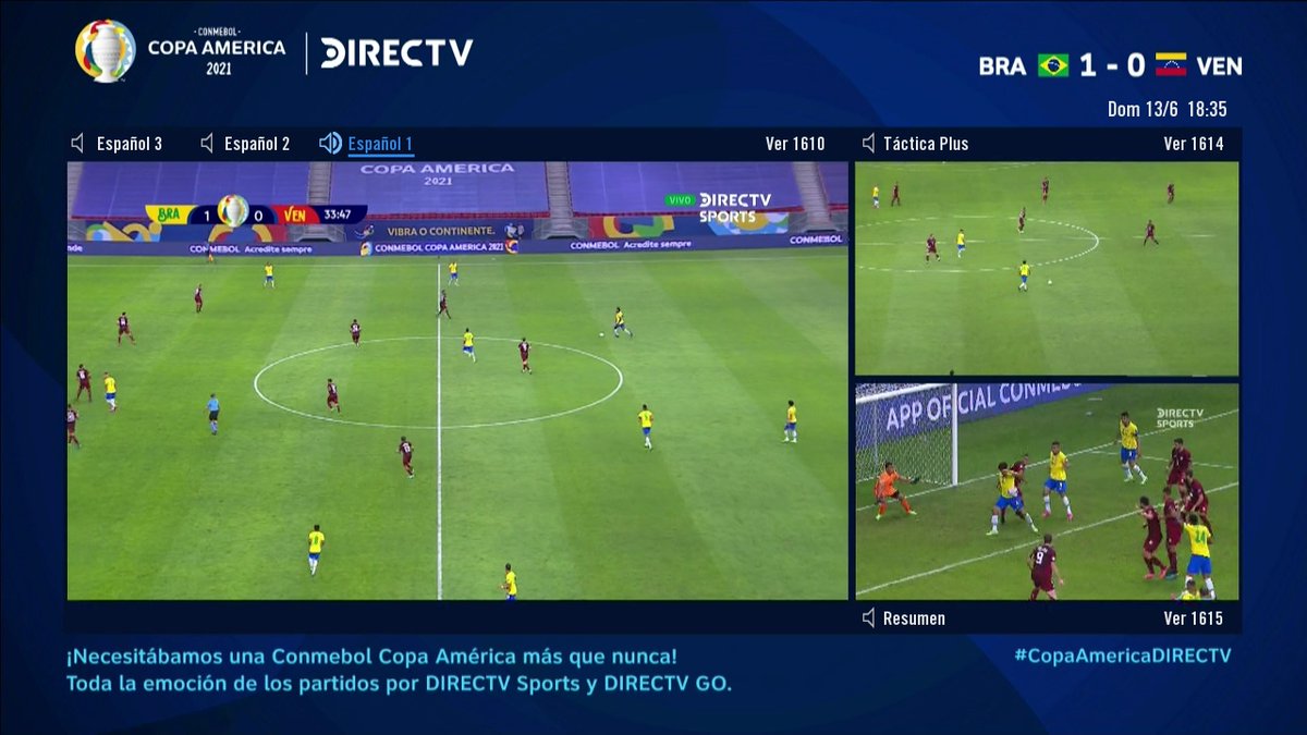 Inferior Escudriñar destilación DSports on Twitter: "¡Ni una, ni dos! Con DIRECTV tienes TRES cámaras en nuestro exclusivo MOSAICO INTERACTIVO (Canales 601SD/1601HD) para que no te pierdas ningún partido de la #CopaAmericaDIRECTV👌 https://t.co/6GacK85WKA" / Twitter Inferior Escudriñar destilación DSports on Twitter: "¡Ni una, ni dos! Con DIRECTV tienes TRES cámaras en nuestro exclusivo MOSAICO INTERACTIVO (Canales 601SD/1601HD) para que no te pierdas ningún partido de la #CopaAmericaDIRECTV👌 https://t.co/6GacK85WKA" / Twitter