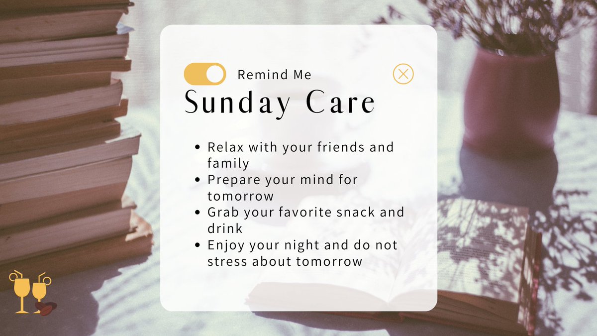 Friendly reminder: Do not let those Sunday scaries get you! Relax your mind and enjoy your Sunday night. 

#Sunday #SundayScaries #Relax #SundayNight #SundayFunday #Weekend #SelfCare #Care #Community #PalmyraPA #HersheyPA #LebanonValley #LebanonPA #Pennsylvania