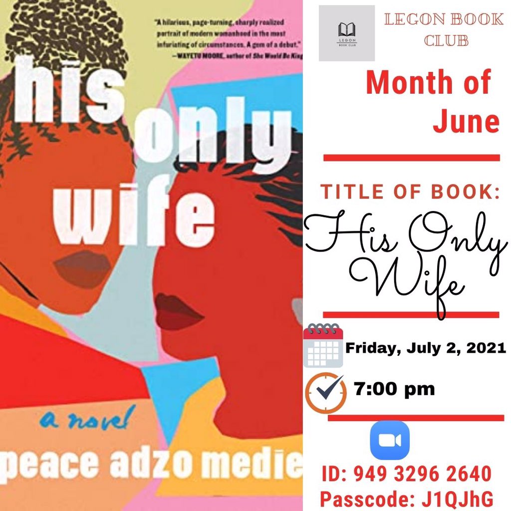 LegonBookClub's tweet photo. Read with us. Discuss with us. Join us. #HisOnlyWife #LegonBookClub #ReadChale https://t.co/JgFQWrxZoF