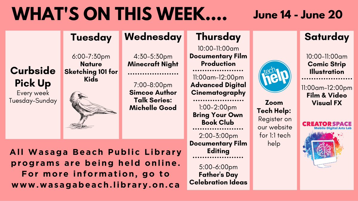 BeyondBooksWBPL's tweet image. We've planned some great programs to bid Spring adieu. Register by clicking the link below or by calling us at 705-429-5481 x2401. 
ow.ly/t8t050F28rz
#goodbyespring #hellosummer