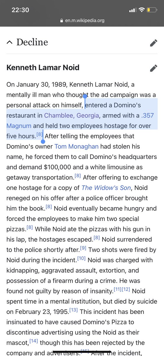 brendandunne's tweet photo. We have to talk about the Wikipedia entry for onetime Domino’s Pizza mascot “the Noid.” Just absolutely chilling stuff. https://t.co/pNeQpEcl1r