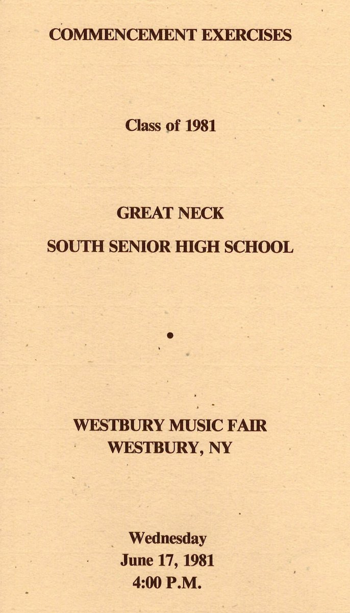 dobrowj's tweet photo. Seeing lots of high school graduation notices online, so I wanted to share this one. It's my long overdue (40 years late) valedictory address and tribute to the late Les Nelkin from #GreatNeckSouth Class of 1981. https://t.co/wbLX2V4G72 https://t.co/dTei1TyyJd