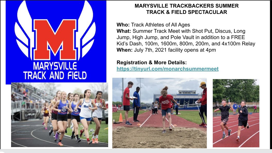 monarchs_xc's tweet photo. Save the date and get registered for the Summer TF Spectacular!!! @MHSTrack_Field #PTBM 

https://t.co/2Oz1xnEf3s https://t.co/RJXX5g5ZOl