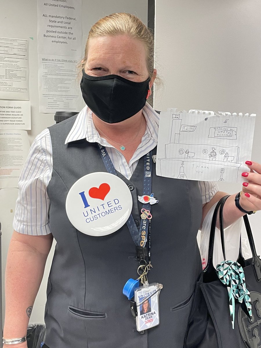 _Olga_Romero's tweet photo. What it means to truly care? Katrina Dean #SFOCS @weareunited received this appreciation gift from a young traveler to FRA. Thank you, Katrina! @vjpassa @FrazAtUnitedSFO https://t.co/qj6dYX1S2h