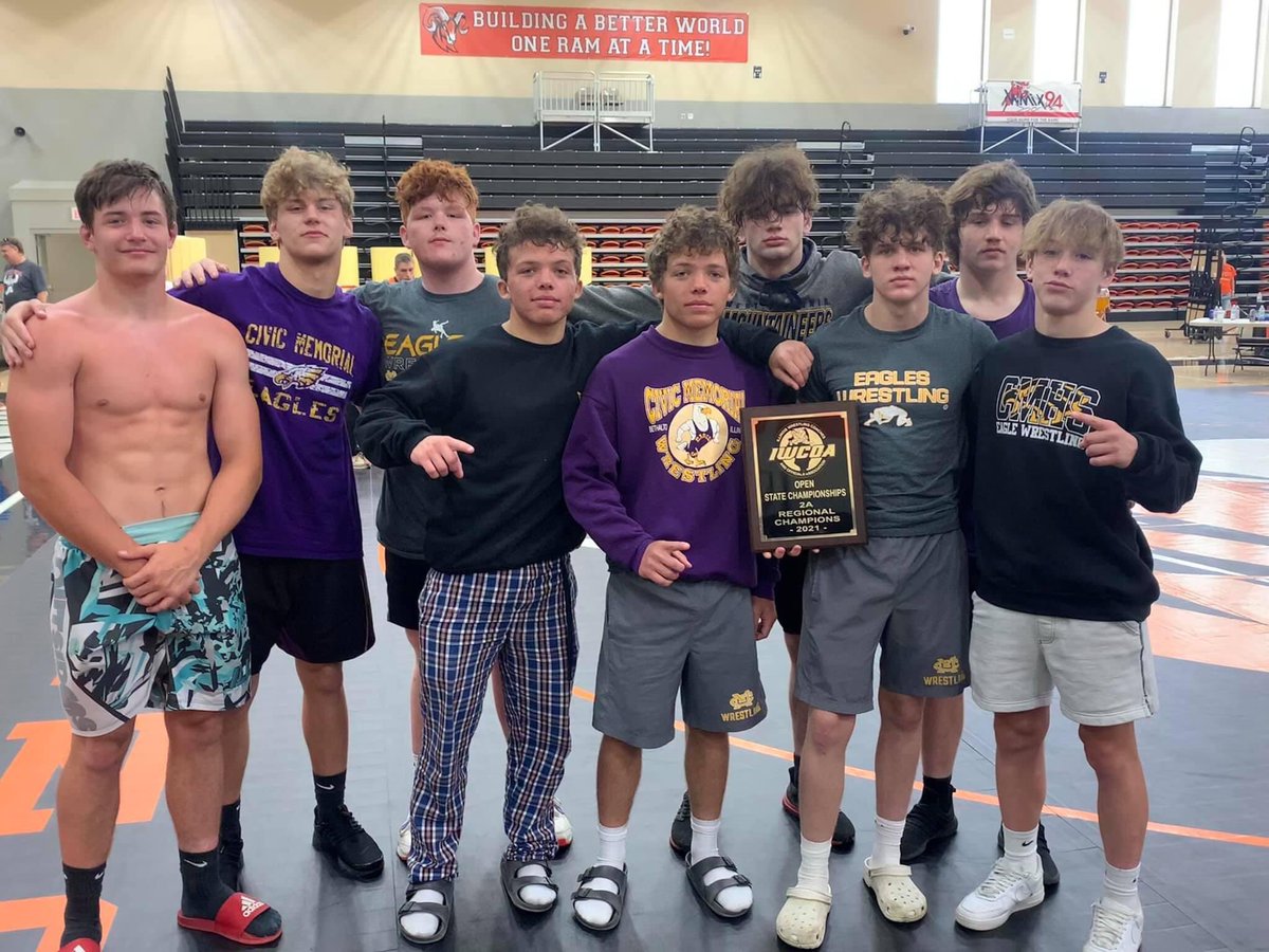 Toss4Five's tweet photo. Great day for 
The Bethalto Civic Memorial W.C.
today in Mt Vernon at the 
2A IWCOA Regionals. 
9 wrestlers
8 finalists 
6 champs &amp; a 3rd.
245 team pts=Regional Champions 
🦅🦅🦅🦅🦅🦅🦅🦅🦅
#noShenanigans 
On to Sectionals 
#werenotdoneyet
￼ https://t.co/9xxshIZVtC