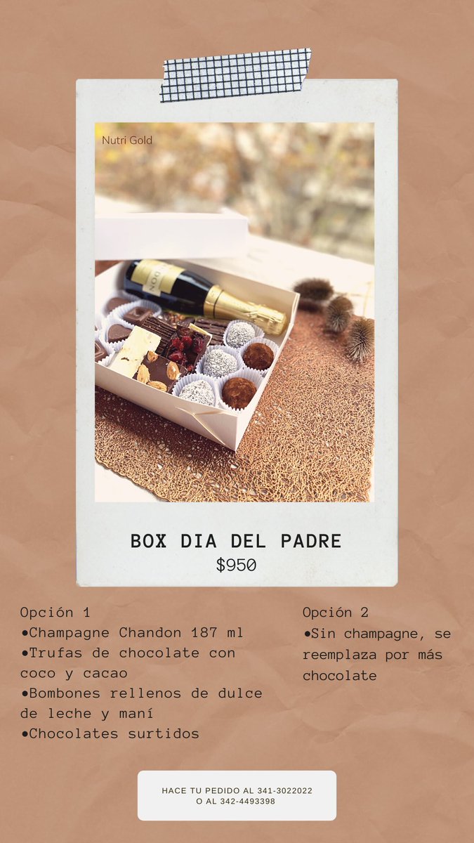 Como twitter es servicio, con una amiga estamos vendiendo cajas para el día del padre. Les dejo la info por si les interesa♥️