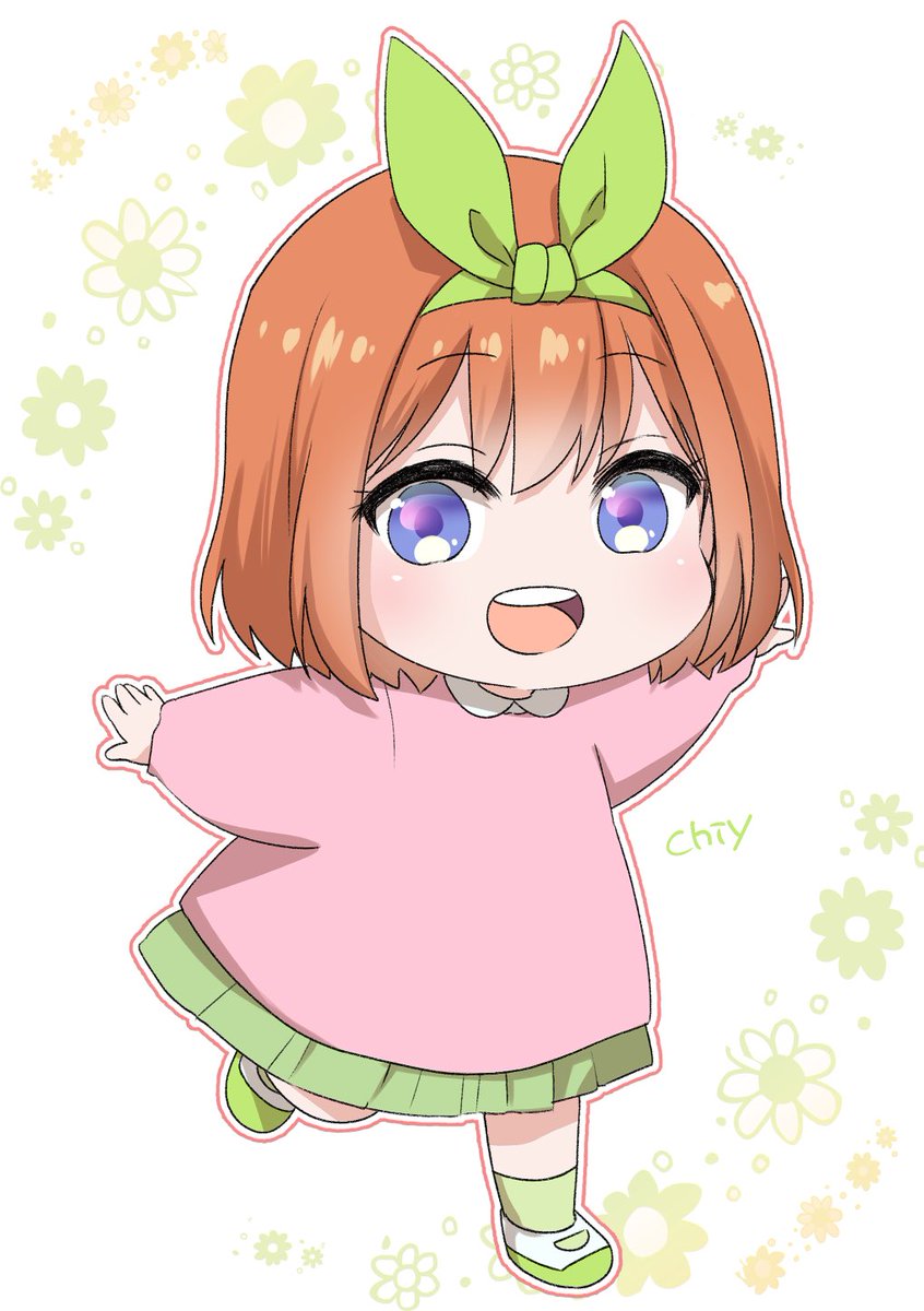 中野四葉 「個人的趣味で幼稚園児なよつば描きました📛
#五等分の花嫁 #中野四葉 http」|📛ちぃ＠お仕事募集中のイラスト