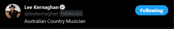 CallumYeates's tweet photo. The Joy you get when your Country Music Idol is still following you on Twitter. What I would give to shake this man's hand. His music has influenced me since I was 4 years old, Now 26 his music continues to leave me in awe. I can't claim to be his biggest fan nor the longest... https://t.co/6CZSEGfpAv