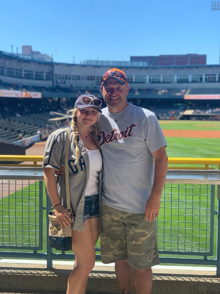 Me and my oldest daughter @cgladieux04 spending some quality time on a beautiful Sunday afternoon watching the Hens put a beat down on the Louisville Bats.