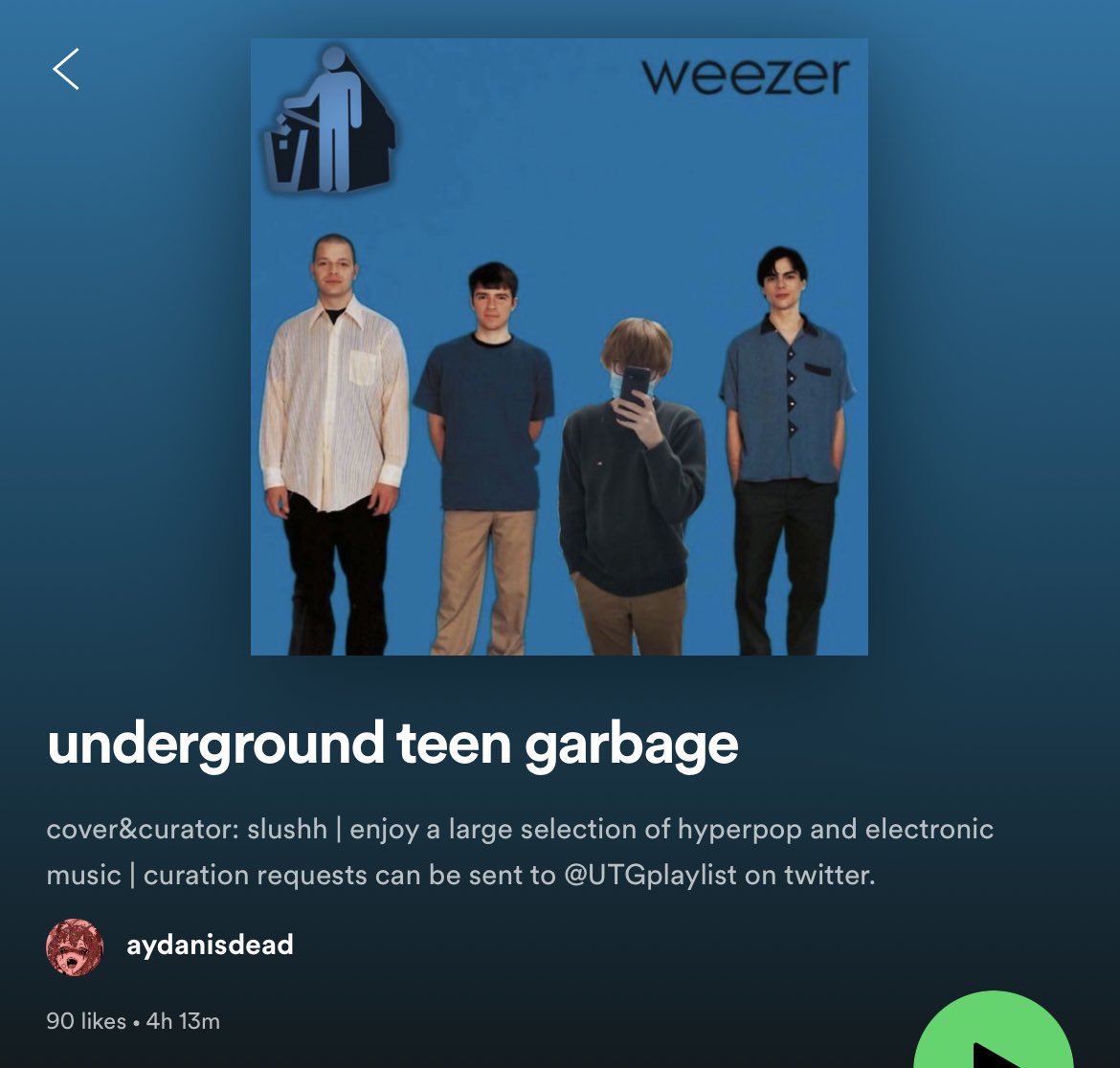 welcome to underground teen garbage cover&curated by the hypertrap prodigy @rayberrycrunch 😈🖤 enjoy a large selection of slushh’s favorite songs right here at UTG <3 link in next tweet ‼️