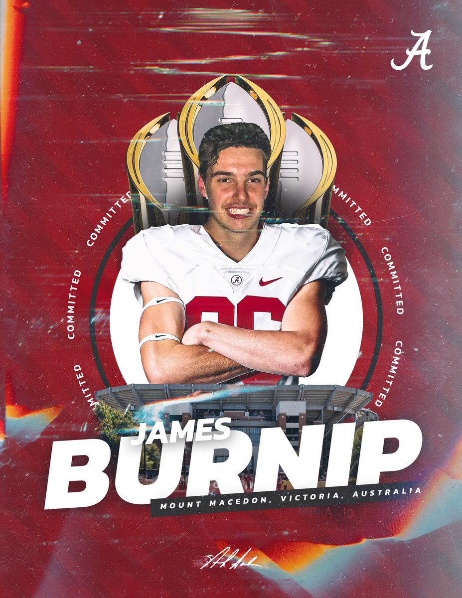 ProkickAus's tweet photo. Congrats on the big fella committing to Alabama.  @JamesBurnip3  #PROKICKAUSTRALIA https://t.co/KuziQPDJ87