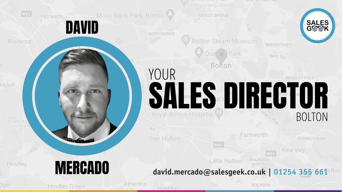 Meet your Sales Geek in the Bolton Area.
@David_Mercado61 has more than 20 years senior sales experience, managing global accounts.
He's also a former Big League baseball player - Perfect to help you with your sales "pitch"
He can help your Bolton Business grow
☎️ 01254 355 661