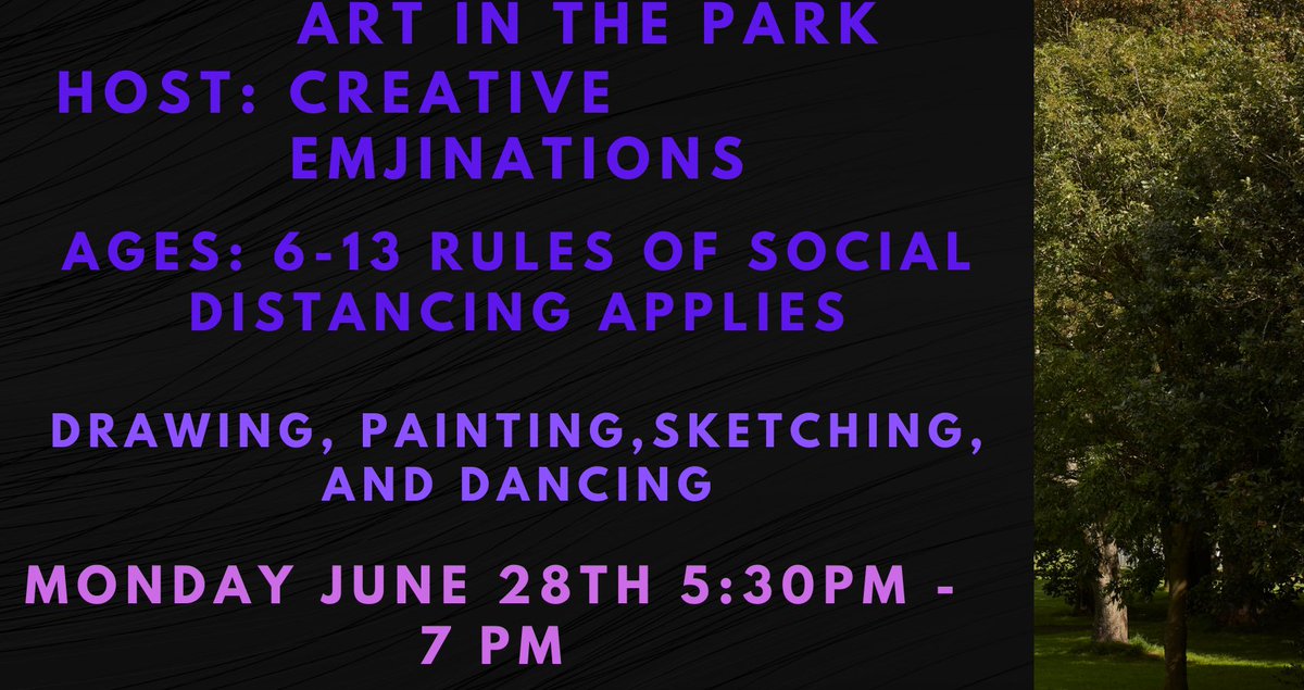 emajinations's tweet photo. Join Us June 28th for Art in the Park 👫
Location: Swope Park Bandstand, East Meyer Boulevard, and Swope Parkway Kansas City MO
Contact Us: ce816kids@gmail.com
https://t.co/gqcPTBDbSu
https://t.co/m4eio06CY4
#artinthepark #kansascity #art #CreativeEmjination https://t.co/2B6KlgrD28