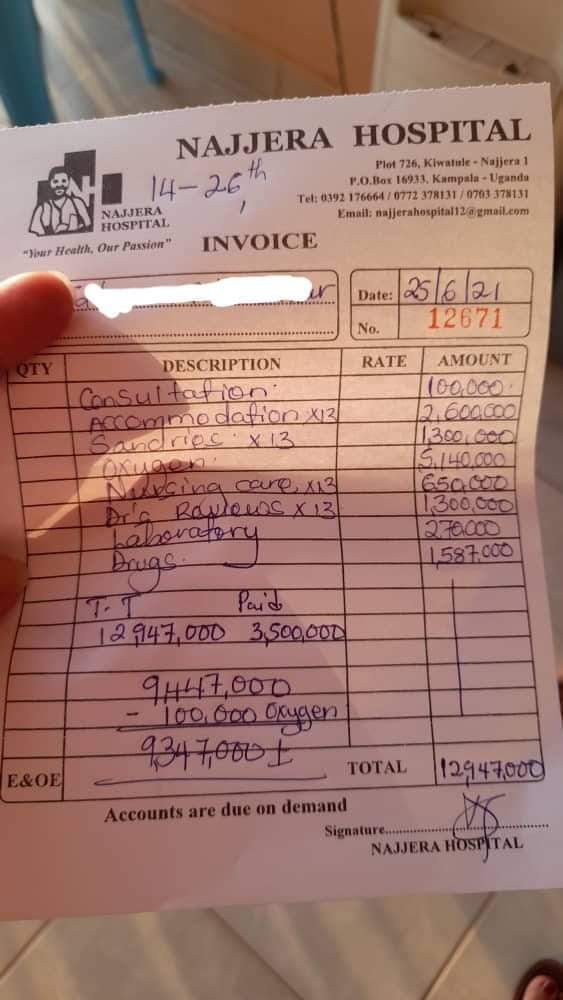 westernking0's tweet photo. This invoice proves you that your left with nothing, am wondering how this will end. The world proves the other rough side, protect yourself coz @MinofHealthUG, @KagutaMuseveni don't care about you. 😢 https://t.co/Tw6NcPUfsc