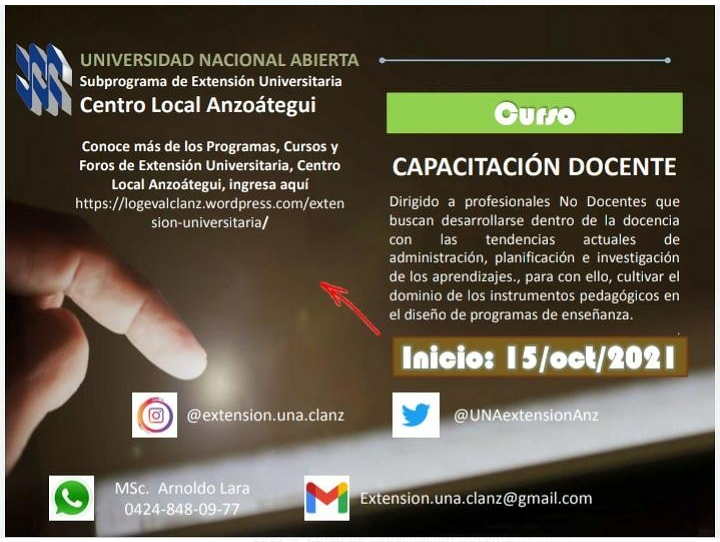 Inicio del Proceso de Preinscripción, Cohorte 2021-4, Curso de Capacitación Docente. Desde el 31 de mayo hasta el 10 de julio del 2021. Presiona Aquí. 

docs.google.com/forms/u/5/d/1D…