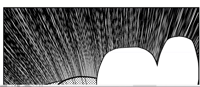 なんでかしらないけどこの二重にした集中線が妙に好き
アナログの時も中心点ずらしてせっせこ描いてたなぁ
今はデジタルで一瞬でできるから感動w 