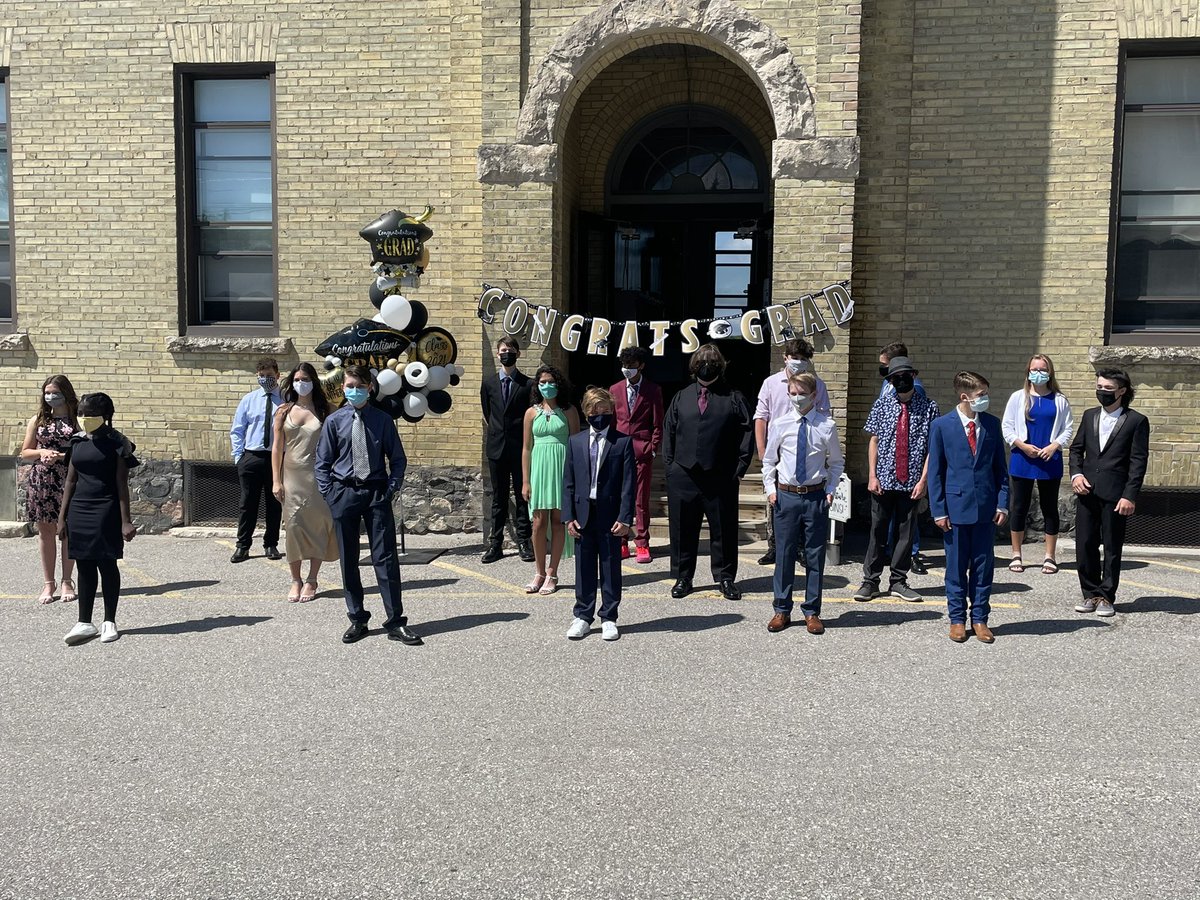 StBonifaceCES's tweet photo. So proud of our #lastclassofMaryhill grade 8 graduates! As we close this building and move to our new home, these students take a big part of us with them.  As the final graduates from this building, they are truly exceptional #WCDSBAwesome https://t.co/uzyoB2WEWI