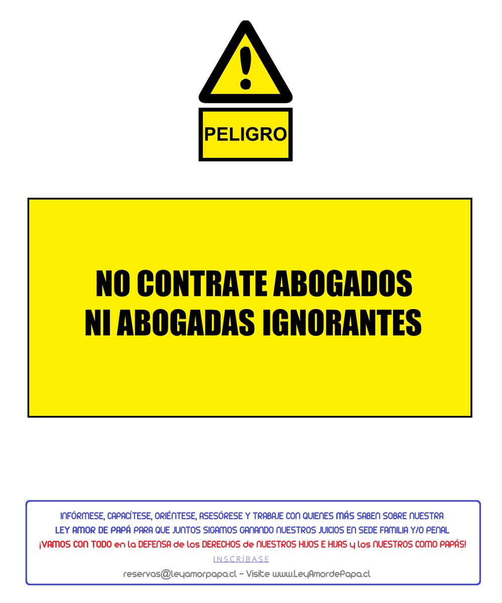 DavidAbuhadba's tweet photo. TENGA CUIDADO, NO SE EQUIVOQUE... (lea la letra chica) LE ESPERAMOS.

SABEMOS TOMAR EL CAMINO CORRECTO PARA DEFENDER CON TODO LOS DERECHOS DE NUESTROS HIJOS E HIJAS.

Más info e inscripciones en mail: reservas@leyamordepapa.cl https://t.co/kAKIPaHZB6