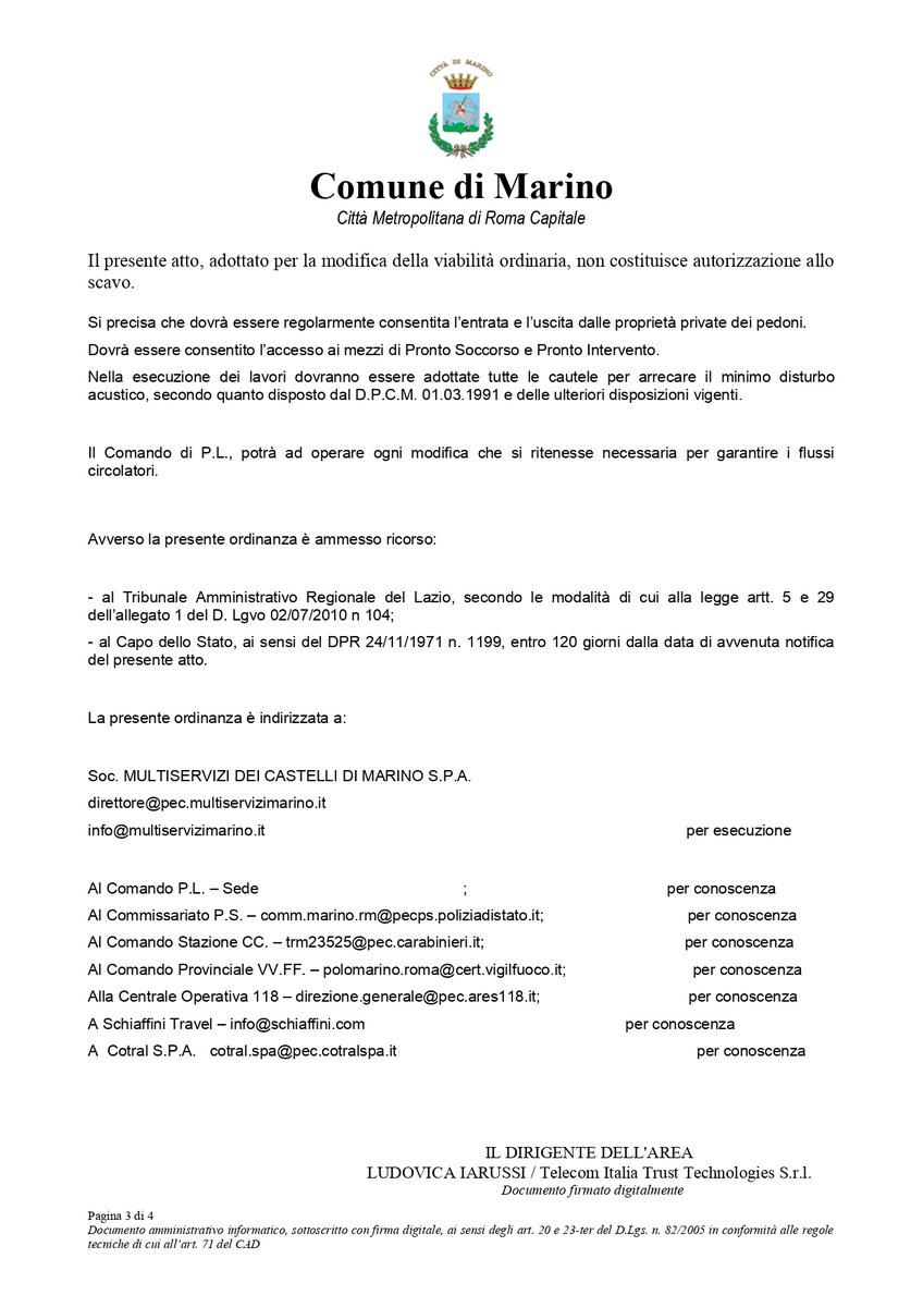 ATTENZIONE ⚠:Domani 29, dalle h 06 alle 11, è in vigore Ord. 205 che istituisce il divieto di sosta con rimozione in Marino Centro e Cava dei Selci, per effettuare la pulizia stradale ed il taglio erba:
Vi invitiamo a prestare attenzione ed a rispettare la segnaletica stradale🚫