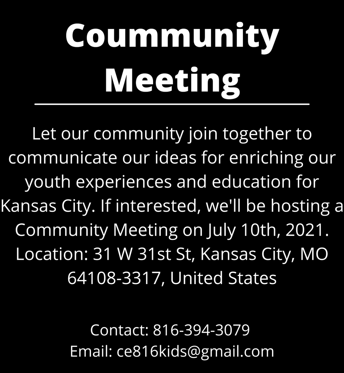 emajinations's tweet photo. Join Us July 10th for your voice for change in our youth
#KansasCity #Youth #Opportunites https://t.co/1PCvFMOOQP
