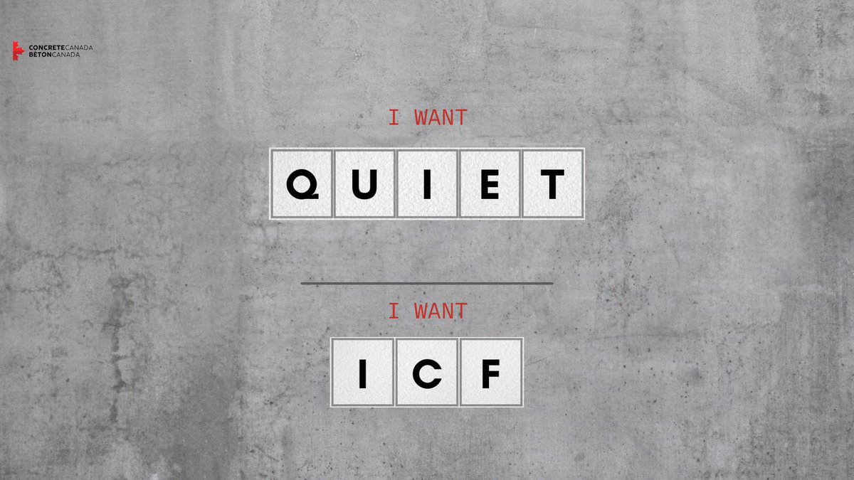 Hey Homeowner!  

#STC rating indicates the decibel reduction a partition can provide.      

Typical ICF wall = STC ~ 55.    

 STC 50 - 55:  you're not going to hear someone shouting outside your home or condo.  

How's that "sound" for 🏡QUIET?🏡  

tinyurl.com/h2ztt4c8
