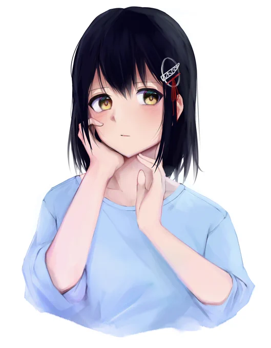 なんのひねりも面白味もないけどただ塗りだけを楽しむために羽黒さんを描きました。 