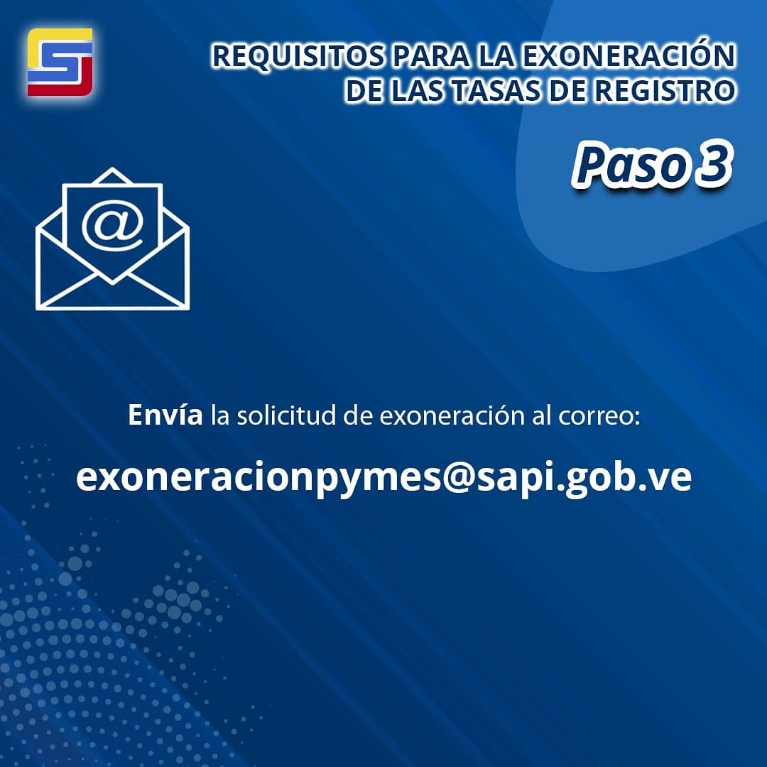sapi_ve's tweet photo. #SomosSAPI 📌 Conoce el paso a paso para solicitar la exoneración de tasas para trámites de registro de Marcas, Derecho de Autor y Patentes a las Pequeñas y Medianas Empresas (Pymes) productivas, creadas durante la pandemia por COVID-19 

#PeriodismoBicentenario https://t.co/Ki54JxmdFl