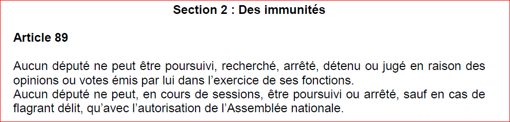 byendato's tweet photo. @ForceMadiata @wembi_steve L'immunité parlementaire état un droit dévolu au député, il est compris dans les droits et principes fondamentaux énumérés dans cet art. de la Constitution. Pour rappel, voici ce que stipule l'art. 89 du RI de l'Assemblée nationale conforme à la Constitution de la RDC https://t.co/zg3Nqerzkt